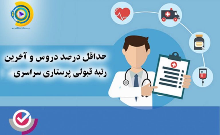 حداقل درصد دروس و آخرین رتبه قبولی پرستاری سراسری 98